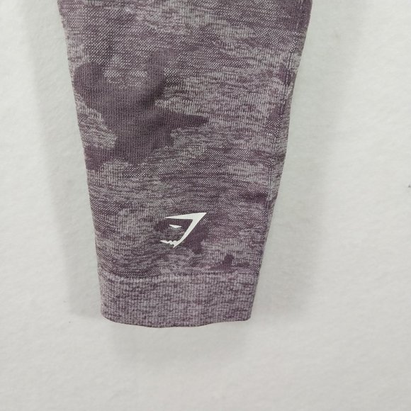 Gymshark Leggings Medium Purple Mauve Camo Seamless High Waist Workout Athletic - Picture 8 of 12